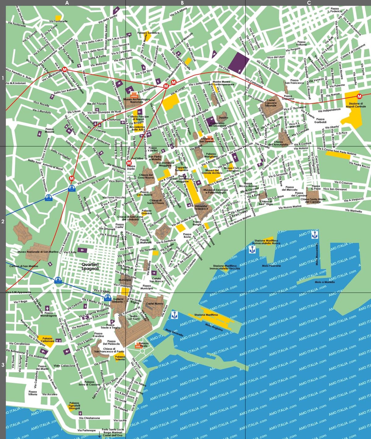 napoli hartën turistike