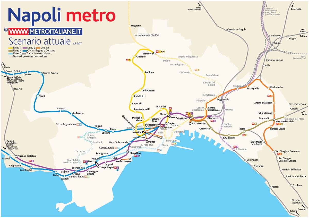 harta e napolit metro