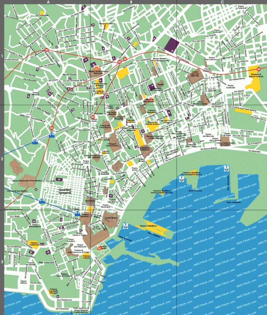 napoli tërheqjet turistike harta