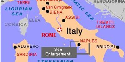 Napoli në itali hartë